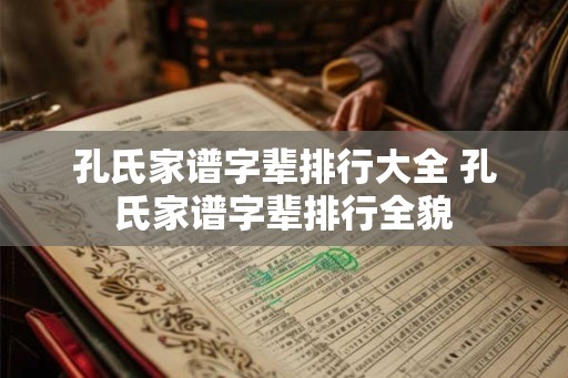 孔氏家谱字辈排行大全 孔氏家谱字辈排行全貌 孔氏家谱字辈排行大全 孔氏家谱字辈排行全貌