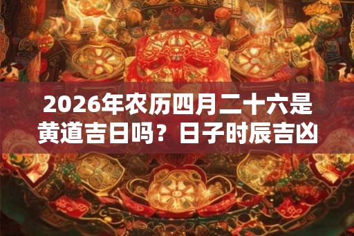 2026年农历四月二十六是黄道吉日吗？日子时辰吉凶如何？