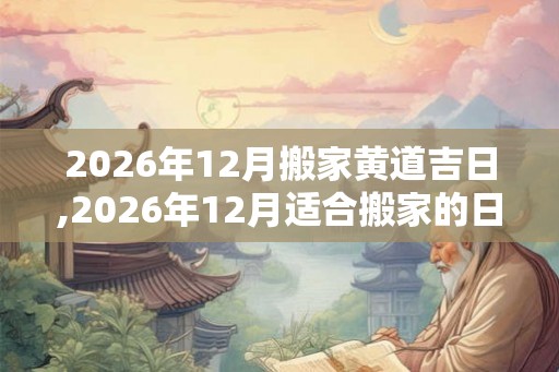 2026年12月搬家黄道吉日,2026年12月适合搬家的日子 2026年12月搬家黄道吉日,2026年12月适合搬家的日子