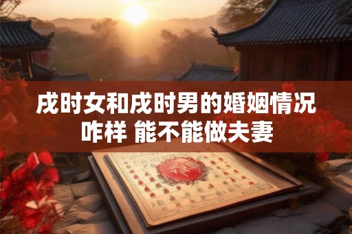 戌时女和戌时男的婚姻情况咋样 能不能做夫妻