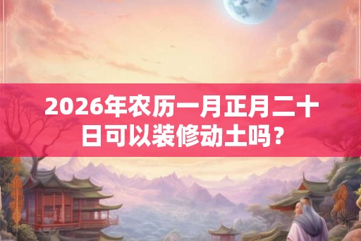 2026年农历一月正月二十日可以装修动土吗？