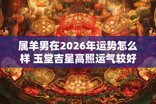 属羊男在2026年运势怎么样 玉堂吉星高照运气较好