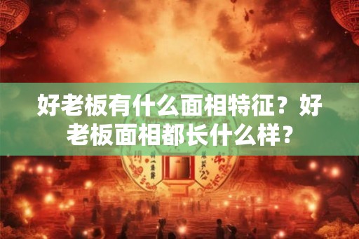 好老板有什么面相特征？好老板面相都长什么样？