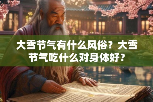 大雪节气有什么风俗？大雪节气吃什么对身体好？