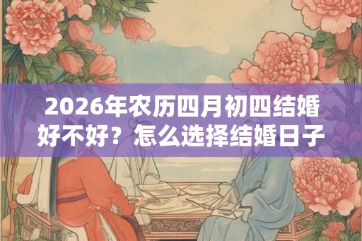 2026年农历四月初四结婚好不好？怎么选择结婚日子？