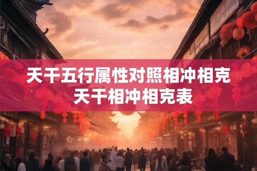 天干五行属性对照相冲相克  天干相冲相克表