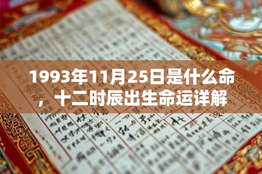 1993年11月25日是什么命，十二时辰出生命运详解