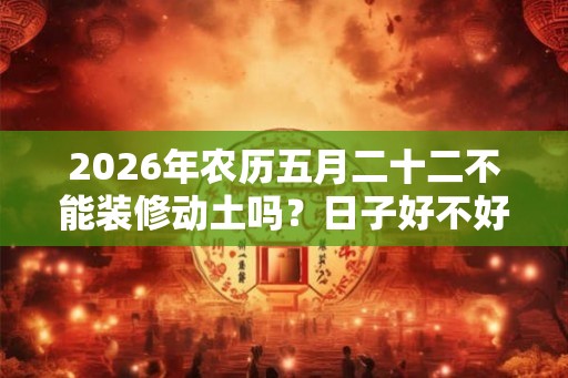 2026年农历五月二十二不能装修动土吗？日子好不好？