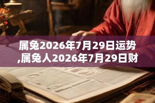 属兔2026年7月29日运势,属兔人2026年7月29日财运,生肖兔2026年7月29日运势 属兔2026年7月29日运势,属兔人2026年7月29日财运,生肖兔2026年7月29日运势