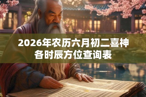 2026年农历六月初二喜神各时辰方位查询表 2026年农历六月初二喜神各时辰方位查询表