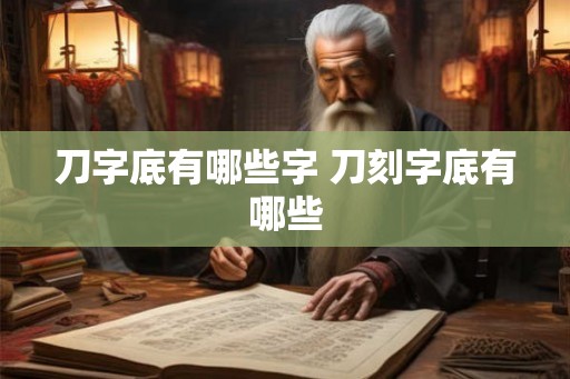 刀字底有哪些字 刀刻字底有哪些