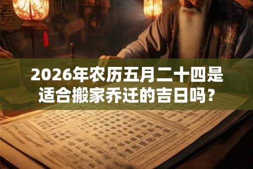 2026年农历五月二十四是适合搬家乔迁的吉日吗？