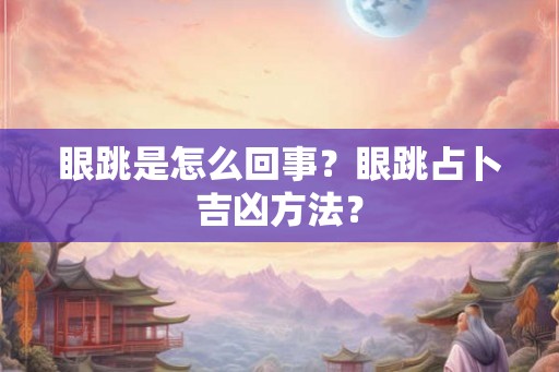 眼跳是怎么回事？眼跳占卜吉凶方法？