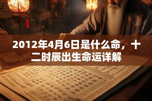 2012年4月6日是什么命,十二时辰出生命运详解 2012年4月6日是什么命,十二时辰出生命运详解