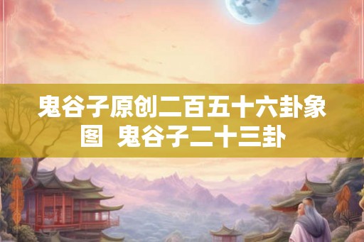鬼谷子原创二百五十六卦象图 鬼谷子二十三卦 鬼谷子原创二百五十六卦象图 鬼谷子二十三卦