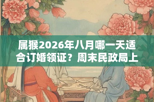 属猴2026年八月哪一天适合订婚领证？周末民政局上班吗？