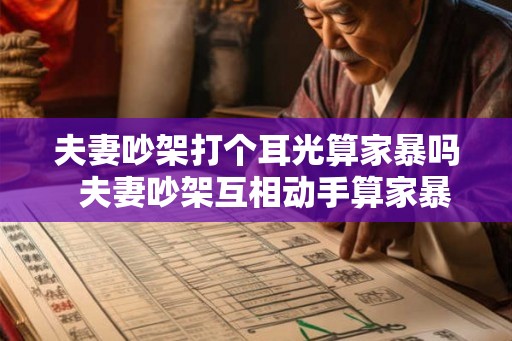 夫妻吵架打个耳光算家暴吗  夫妻吵架互相动手算家暴吗