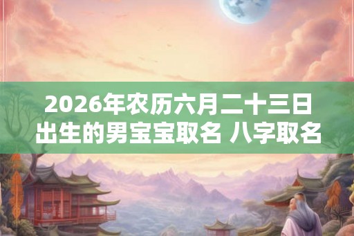 2026年农历六月二十三日出生的男宝宝取名 八字取名吉利的名字