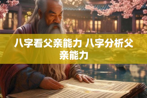 八字看父亲能力 八字分析父亲能力