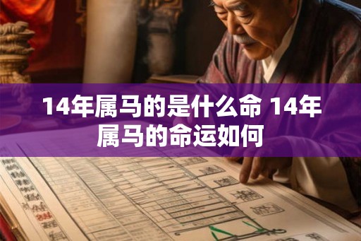 14年属马的是什么命 14年属马的命运如何
