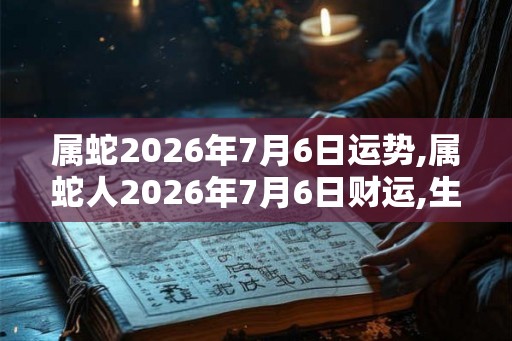 属蛇2026年7月6日运势,属蛇人2026年7月6日财运,生肖蛇2026年7月6日运势