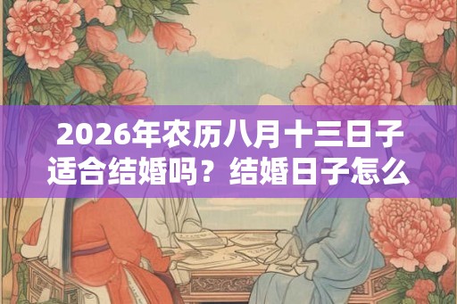 2026年农历八月十三日子适合结婚吗？结婚日子怎么选？