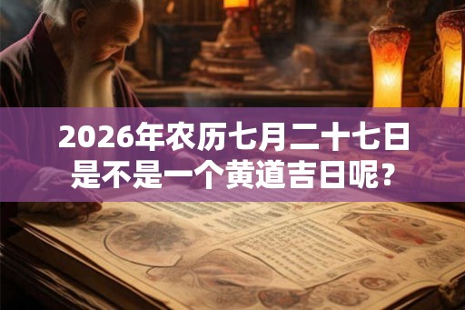 2026年农历七月二十七日是不是一个黄道吉日呢? 2026年农历七月二十七日是不是一个黄道吉日呢?