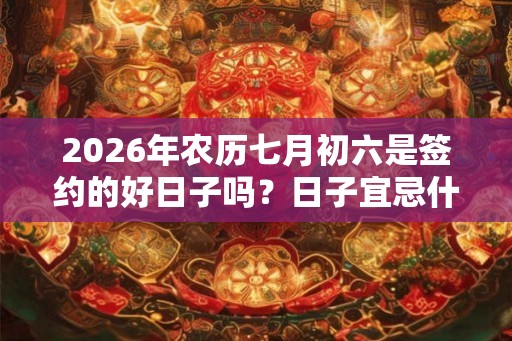 2026年农历七月初六是签约的好日子吗?日子宜忌什么? 2026年农历七月初六是签约的好日子吗?日子宜忌什么?