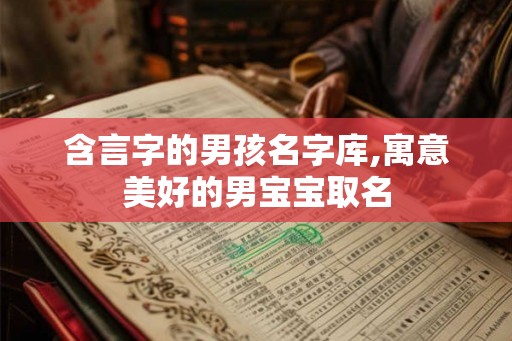 含言字的男孩名字库,寓意美好的男宝宝取名 含言字的男孩名字库,寓意美好的男宝宝取名