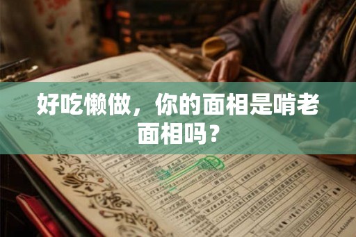 好吃懒做，你的面相是啃老面相吗？
