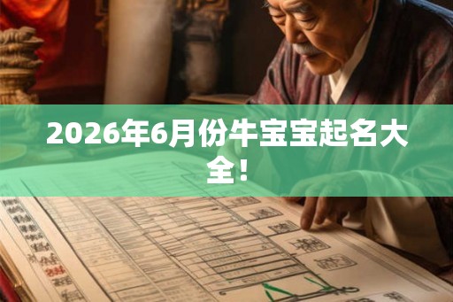 2026年6月份牛宝宝起名大全！