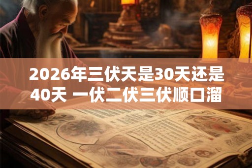 2026年三伏天是30天还是40天 一伏二伏三伏顺口溜