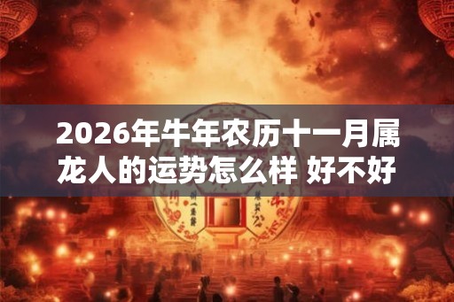 2026年牛年农历十一月属龙人的运势怎么样 好不好