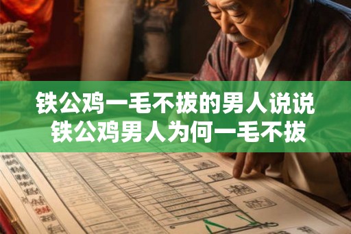 铁公鸡一毛不拔的男人说说 铁公鸡男人为何一毛不拔