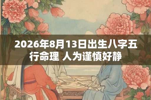 2026年8月13日出生八字五行命理 人为谨慎好静