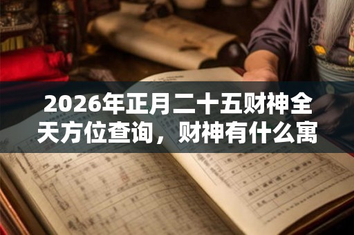 2026年正月二十五财神全天方位查询,财神有什么寓意? 2026年正月二十五财神全天方位查询,财神有什么寓意?