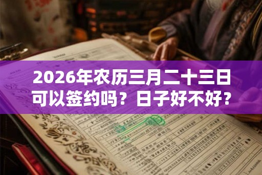 2026年农历三月二十三日可以签约吗？日子好不好？