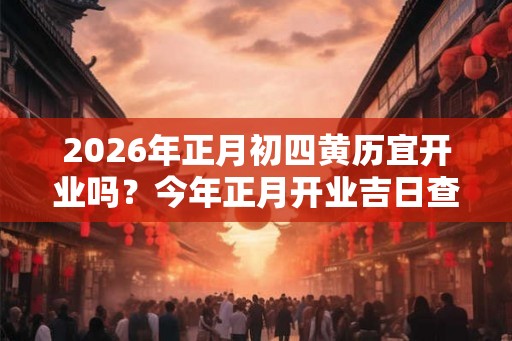 2026年正月初四黄历宜开业吗？今年正月开业吉日查询