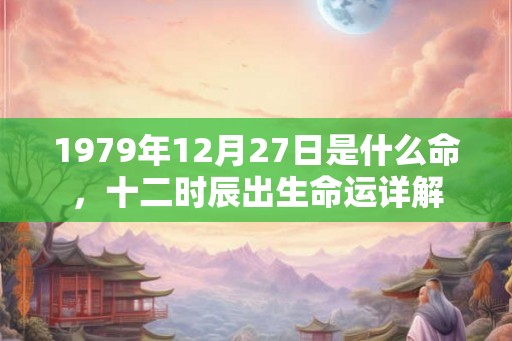1979年12月27日是什么命，十二时辰出生命运详解