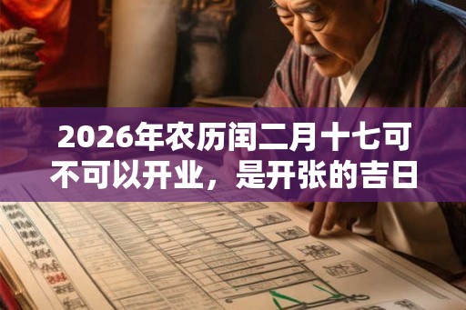 2026年农历闰二月十七可不可以开业,是开张的吉日吗? 2026年农历闰二月十七可不可以开业,是开张的吉日吗?