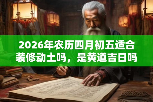 2026年农历四月初五适合装修动土吗，是黄道吉日吗？