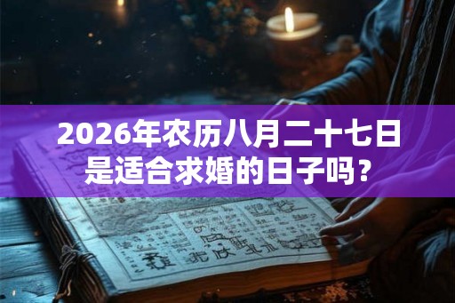 2026年农历八月二十七日是适合求婚的日子吗？