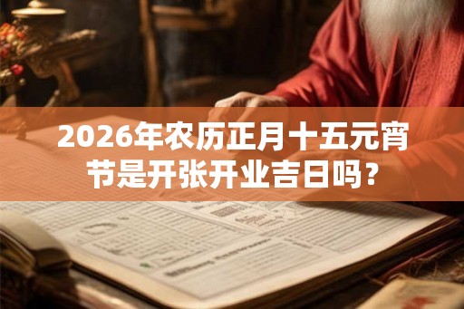 2026年农历正月十五元宵节是开张开业吉日吗？