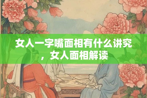 女人一字嘴面相有什么讲究，女人面相解读