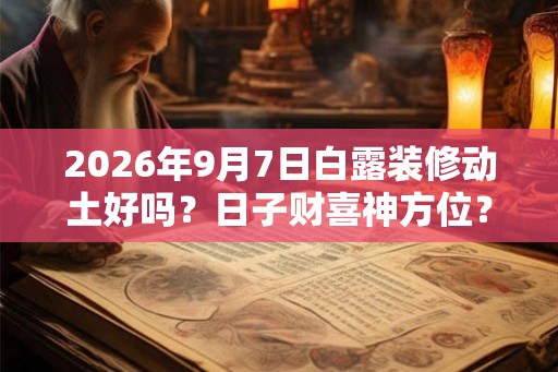 2026年9月7日白露装修动土好吗？日子财喜神方位？