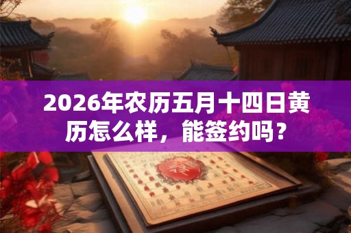 2026年农历五月十四日黄历怎么样，能签约吗？