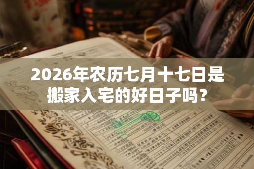 2026年农历七月十七日是搬家入宅的好日子吗？