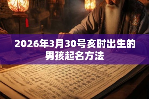 2026年3月30号亥时出生的男孩起名方法 2026年3月30号亥时出生的男孩起名方法