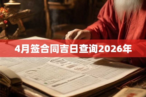 4月签合同吉日查询2026年