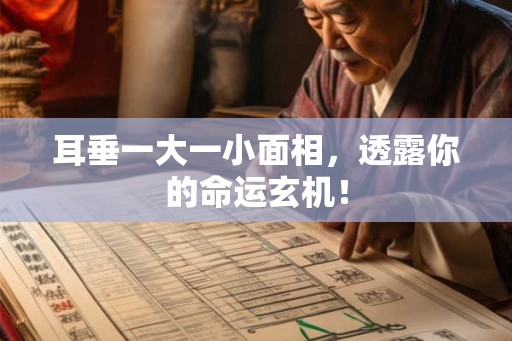 耳垂一大一小面相，透露你的命运玄机！